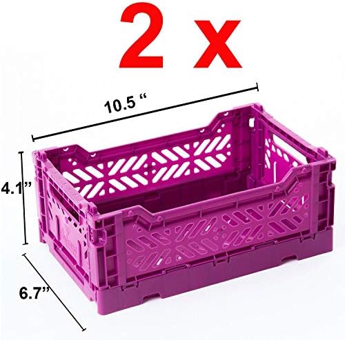 2 x AY-KASA Collapsible Storage Bin Container Basket Tote, Folding Basket Crate - Image 2