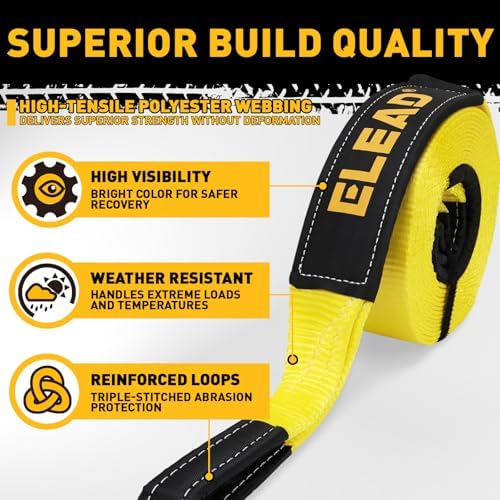 3" x 30Ft Recovery Tow Strap Heavy Duty - Image 2