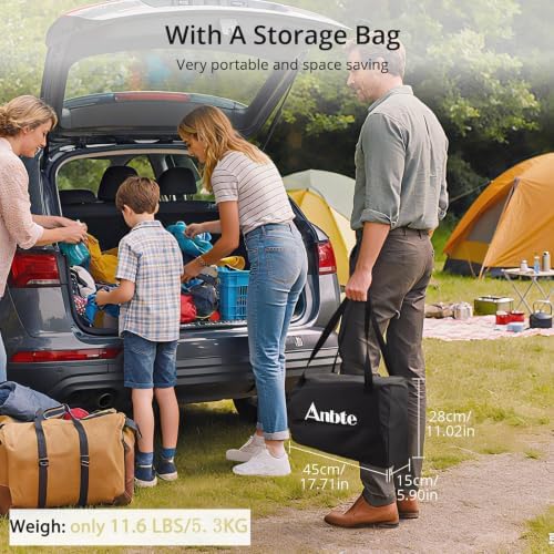 Anbte Roll Up Camping Table, Adjustable Height Max 27.5" - Image 6