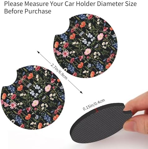 Car Steering Wheel Cover Wildflower Floral + Cars 2 Pieces Coasters - Image 6