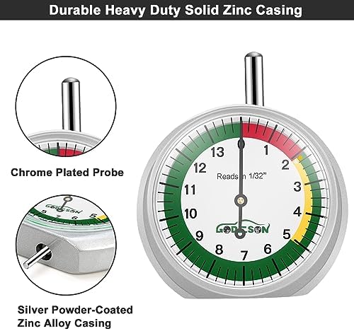 GODESON Tire Tread Depth Gauge, Dial Type Tire Depth Gauge in 32nds, - Image 2