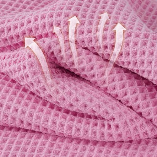 Microfiber Waffle Bath Towels, 4 Pieces, Fast Drying, Lint Free 430 GSM - Image 2
