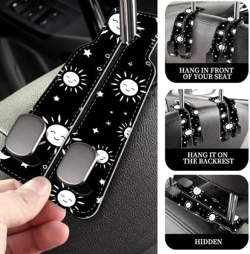 PU Leather Car Seat Hook, Storage Headrest Hanger, Cute Car Backseat Organizer - Image 2