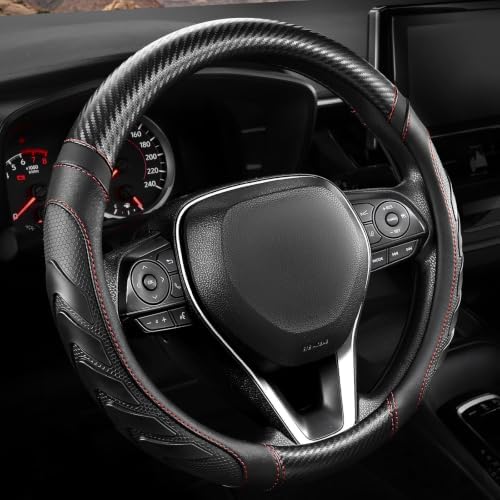 West Llama Carbon Fiber Leather Steering Wheel Cover by WESTLLAMA