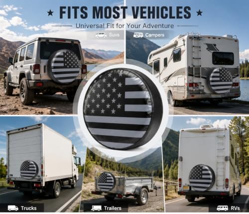 American USA Flag Spare Tire Cover - Image 6