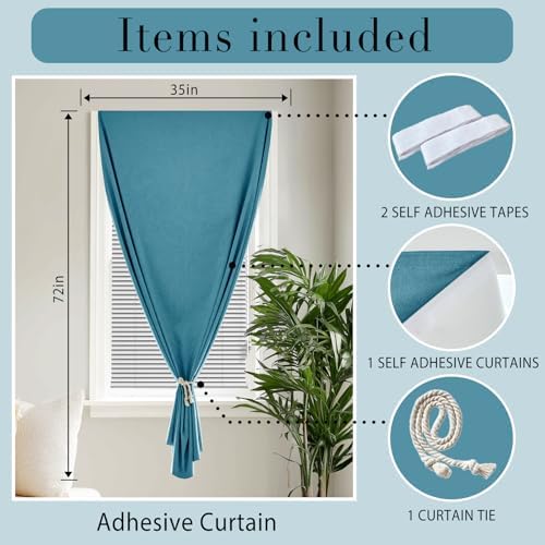 100% Blackout Self Adhesive Curtains Portable Curtain Simple and Easy to - Image 6