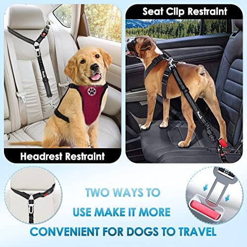 SlowTon Dog Seat Belt for Car, 2 Pack Dog Car Harness Seatbelt - Image 2