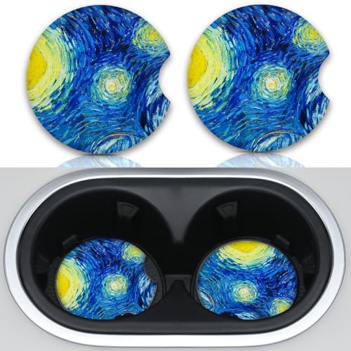 Car Cup Holder Coaster, Absorbent The Stars Rubber New Automotive Cup Holder by Unknown