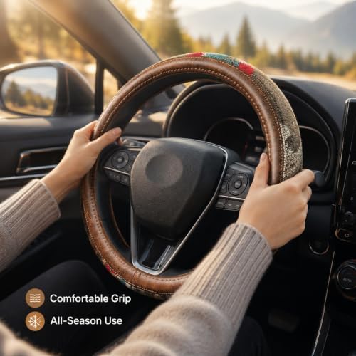 Universal 15inch Ethnic Style Baja Blanket Steering Wheel Cover - Image 2