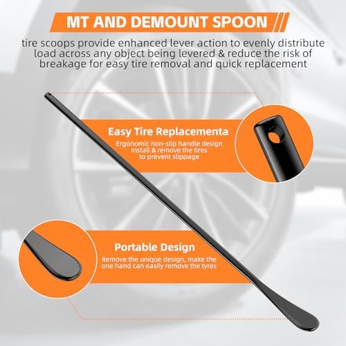 2 Pack 38 Inch & 30 Inch Tire Crowbar Spoon Set, Forged 40Cr Steel Tire Mount & - Image 3