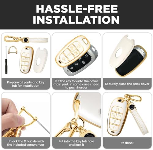 Lucrum Compatible with Hyundai Key Fob Cover & Keychain - Image 6