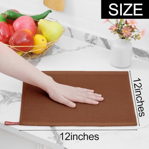 Homaxy 100% Cotton Waffle Weave Kitchen Dish Cloths 8-Pack - Image 5