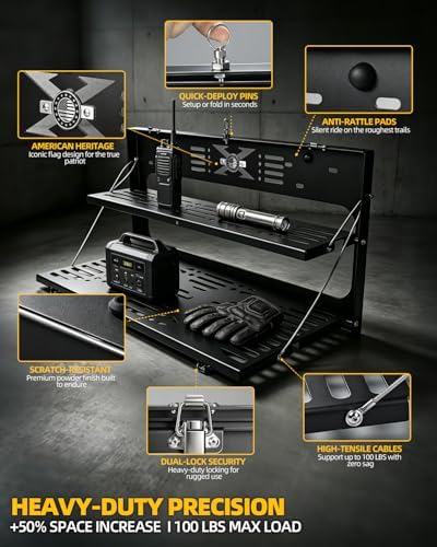 2-Tier Tailgate Table for Jeep Wrangler JK JL JKU JLU 2007-2026, Heavy-Duty - Image 6