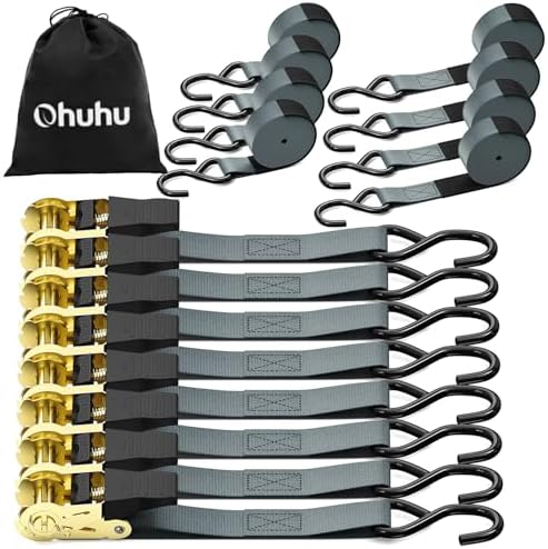 Ohuhu Ratchet Tie Down Straps 1" x 15' by Ohuhu