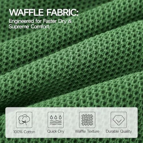 REDKISS 100% Cotton Waffle Weave Bath Towels 4 Piece - Image 6