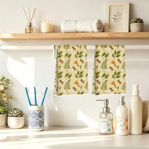 2 Pcs Bee Kitchen Towels 24x14 Inch, Cute Bee Gifts - Image 4