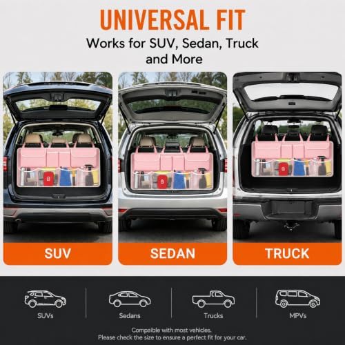 Car Trunk Organizer, Large Capacity Backseat Trunk Storage Organizer - Image 5