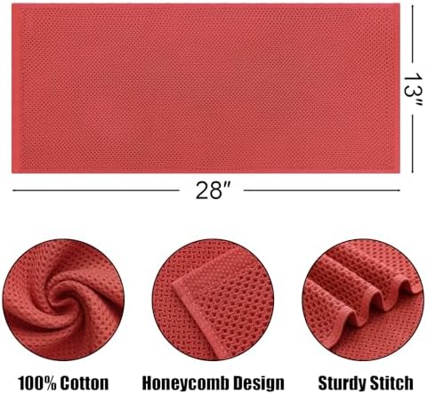 Kitinjoy 100% Cotton Waffle 6-Pack Kitchen Towels, Brick Red - Image 2