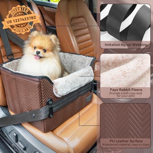 PETSFIT Car Seat for Dogs, Waterproof PU Leather Dog Car Seat for Small Dogs - Image 5