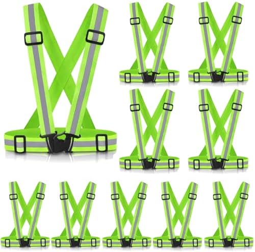 Reflective Vest Running Gear, 2-10Pack High Visible Safety VES by SAWNZC