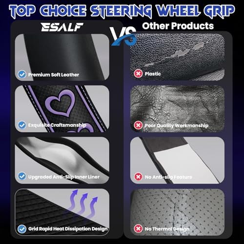 Ventilated Heart-Shaped Steering Wheel Cover - Image 2