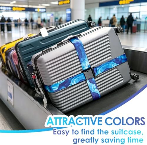 4 Pack Luggage Straps for Suitcases Adjustable Luggage Belt Suitcase Strap - Image 5