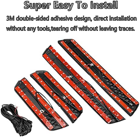 4Pcs LED Stainless Steel Car Door Sill Scuff Plate Guard Sills - Image 3