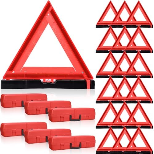 Kanayu 9 Pcs Warning Triangles Dot Reflective Foldable Emergency Safety by Kanayu