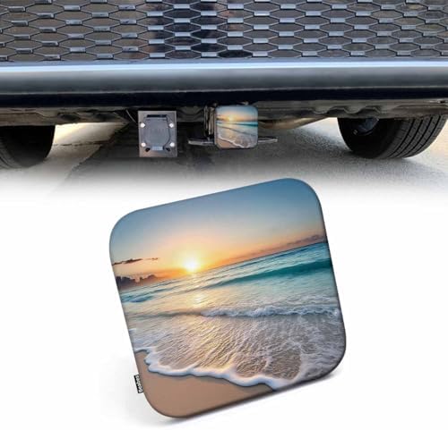 Ocean Sunrise Hitch Covers for Trucks Tropical Ocean Beach Sea Waves Trailer by Beabes