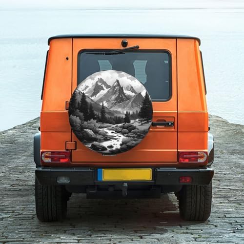 Spare Tire Cover Abstract Moon Mountain Tree Landscape Wheel Covers - Image 5
