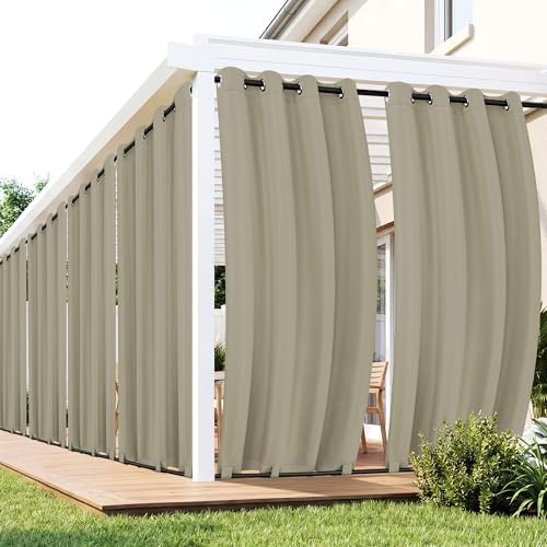Outdoor Curtains for Patio Waterproof 6 Panels, Porch Sun Shade by RichSets