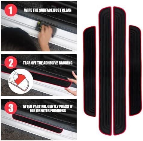 4PCS Car Door Sill Protector, Car Door Edge Guards, Anti-Scratch Rubber Auto - Image 4