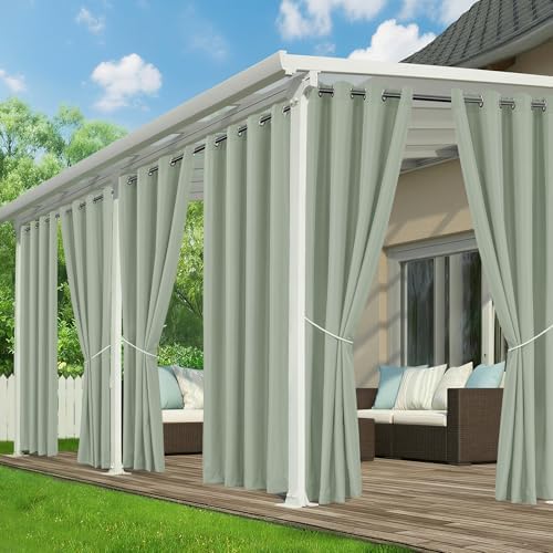 Outdoor Curtains for Patio Waterproof, 6 Drape Panels, Sun Shades by RichSets