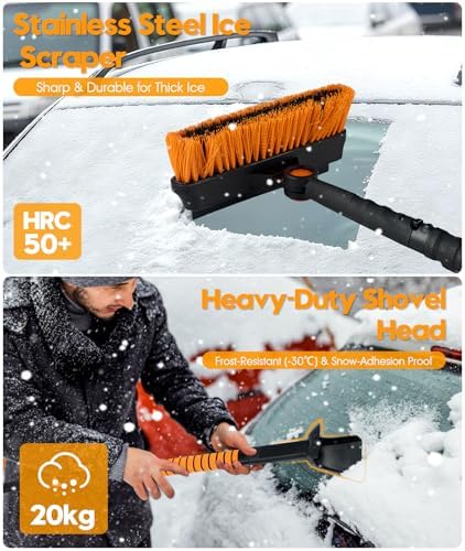 5-in-1 Extendable Car Snow Brush & Ice Scraper - Image 2