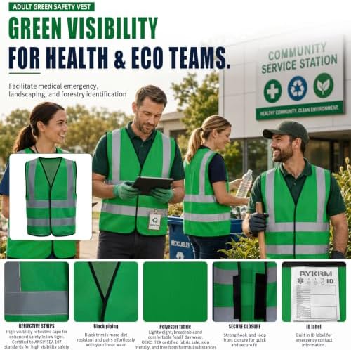 AYKRM 12 colour High visibility viz vest hi vis viz reflective work - Image 2