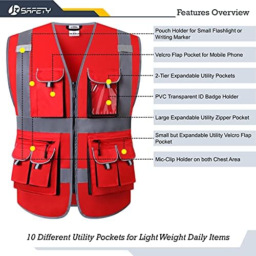 JKSafety Hi Vis Safety Vest for Men Women - Image 3