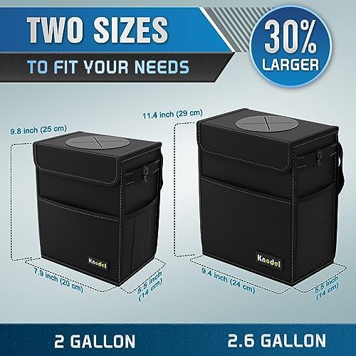 K KNODEL Car Trash Can with Lid, Car Garbage, Bin and Bag - Image 2