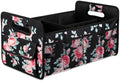 Car Trunk Organizer, Collapsible Car Organizers and Storage Black Floral by JiatuA