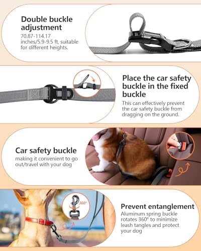 Hands Free Dog Leash with Seatbelt Set, Waist & Crossbody Dog Leash - Image 5