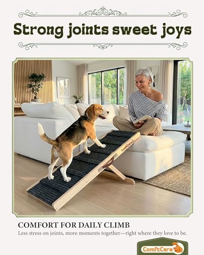 Dog Ramp for Bed, Height Adjustable Non-Slip Ramp for Medium Dogs - Image 2