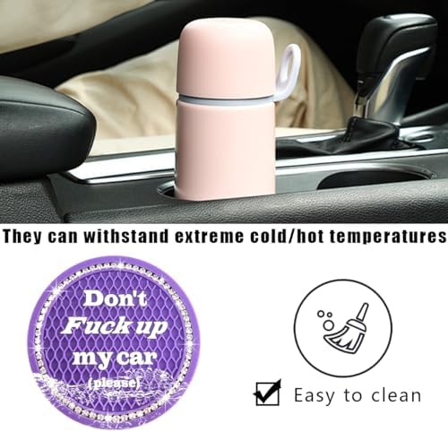 2 PCS Bling Car Cup Coaster, 2.75 Inch Anti-Slip Cup Holder Insert Coasters - Image 3