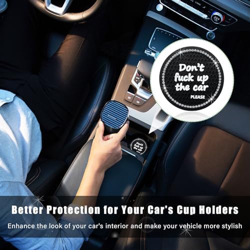 Ziciner 2 Pack Bling Car Cup Holder Coaster, 2.75 Inch Anti-Slip Auto Insert - Image 4