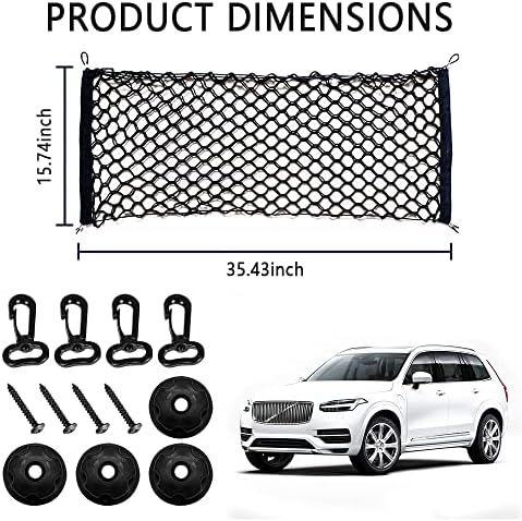 Car Rear Cargo Net with Good Elasticity&Tensile Strength Trunk Organizer - Image 2