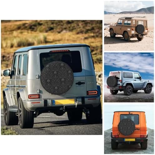 Skull Spare Tire Cover Waterproof Wheel Cover 14 Inch Universal Fit - Image 4