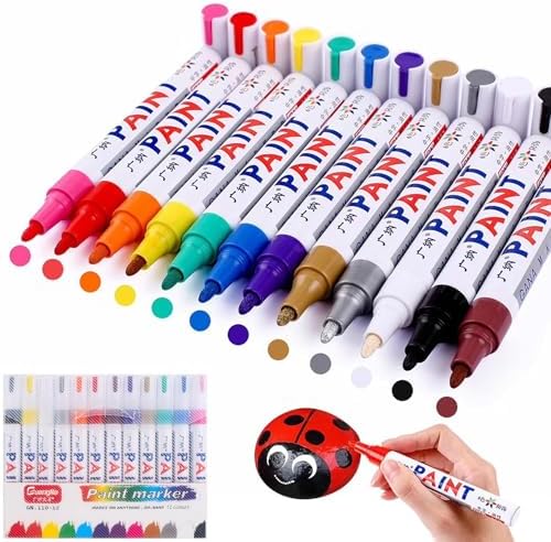 12 Pack Waterproof Tire Paint Pen, Oil Based Tire Marker by Unknown