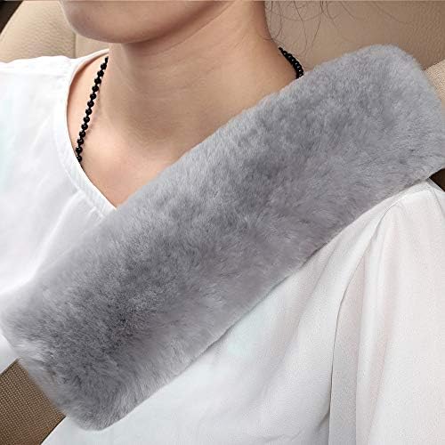 OGLAND 2 Pack Sheepskin Car Seat Belt Cover Pads | Wool Seatbelt Cushions by OGLAND