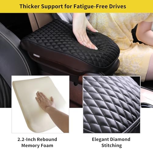 WEIHAO Large Car Arm Rest Cover Pad, 13.8x10.7x2.2 inch Oversize Car Armrest - Image 2