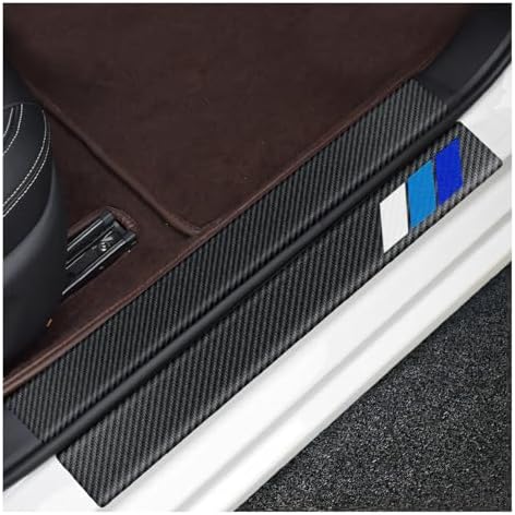 ZIMISI 4PCS Tri-Color Door Sill Protectors, Anti-Scratch Carbon Fiber Entry - Image 5