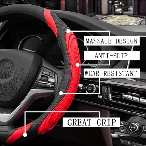 Osilly 15 Inch Artificial Leather Steering Wheel Cover - Image 3