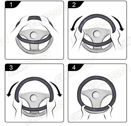 CAR PASS Line Rider Microfiber Leather Sporty Steering Wheel Cover Universal - Image 5